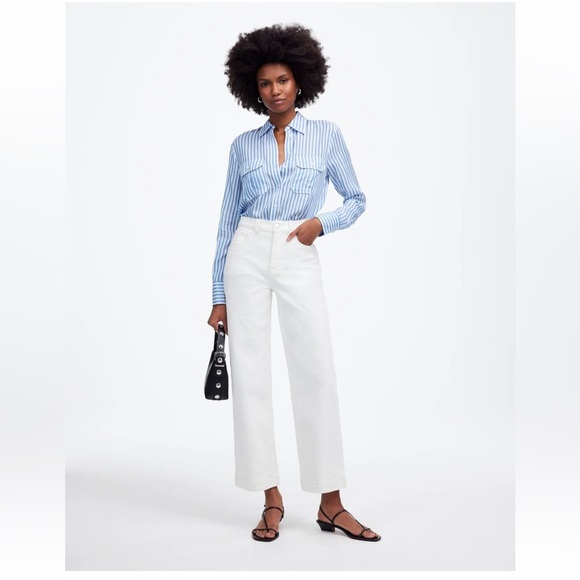 Madewell The Perfect Vintage Wide Leg Crop Jean Tile White Comfort Stretch 29 - Picture 2 of 8